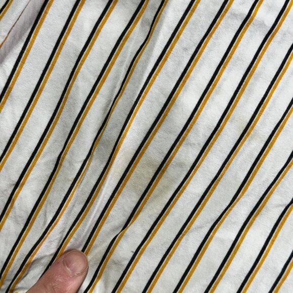 Akademiks Dress Shirt Men's XL Long Sleeve Orange White Striped 100% Cotton - Picture 8 of 16